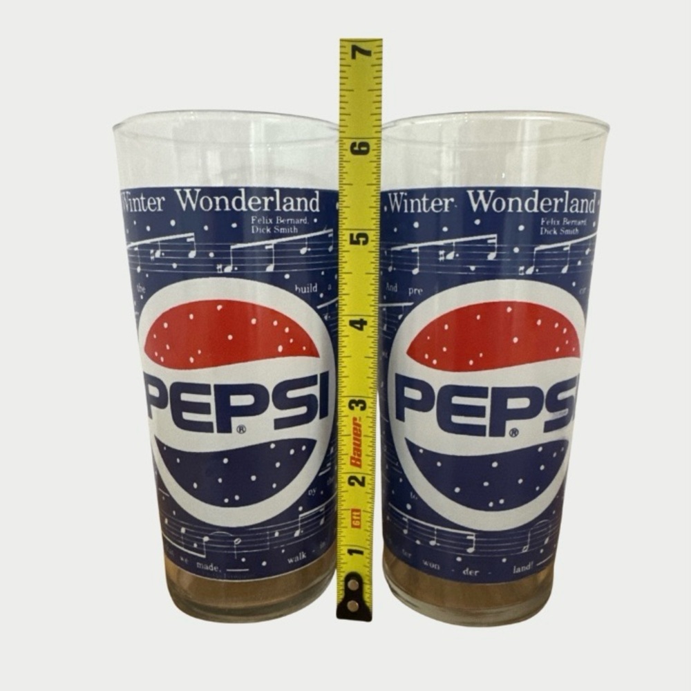 Pepsi Glasses Winter Wonderland Holiday Christmas Music Printed